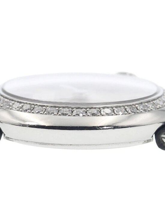 CARTIER Baron Blanc de Cartier W4BL0002 Diamond Bezel Quartz Ladies Watch_950357